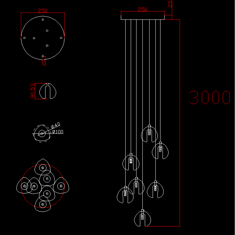 Люстра Bocci 14.7 Random 50 х 25  DE11818