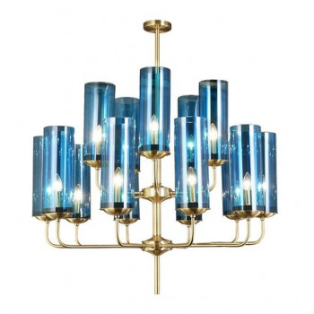 Люстра Glass Tube Chandelier 15 синий 