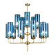 Люстра Glass Tube Chandelier 15 синий  DE18736