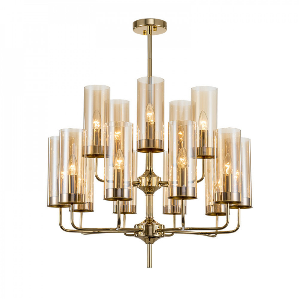 Люстра Glass Tube Chandelier 15 янтарный  DE18737