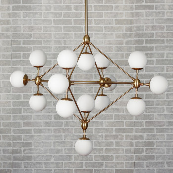Люстра Modo Chandelier 15 Globes золотой белый