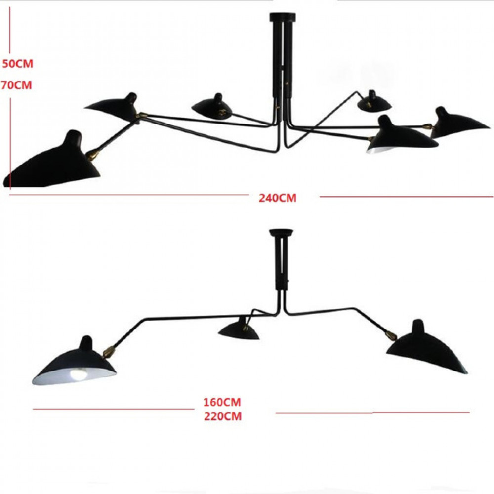 Люстра Serge Mouille Lamp 3 D220 H60 черный DE14565