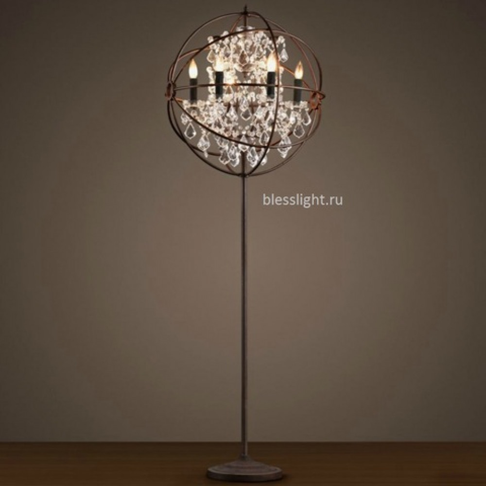 Торшер Foucault's orb crystal 8031–6LA ржавый металл  DE30043