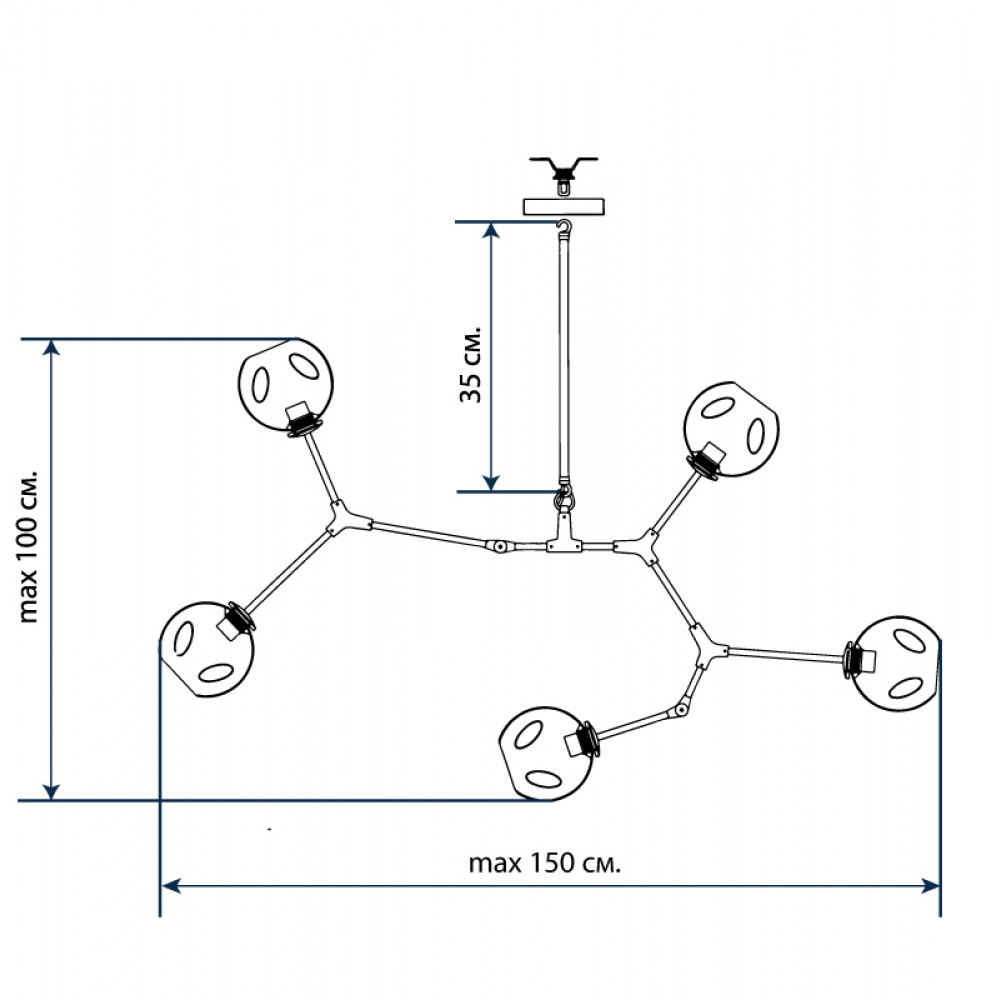 Люстра Branching Bubbles 5 DE11693