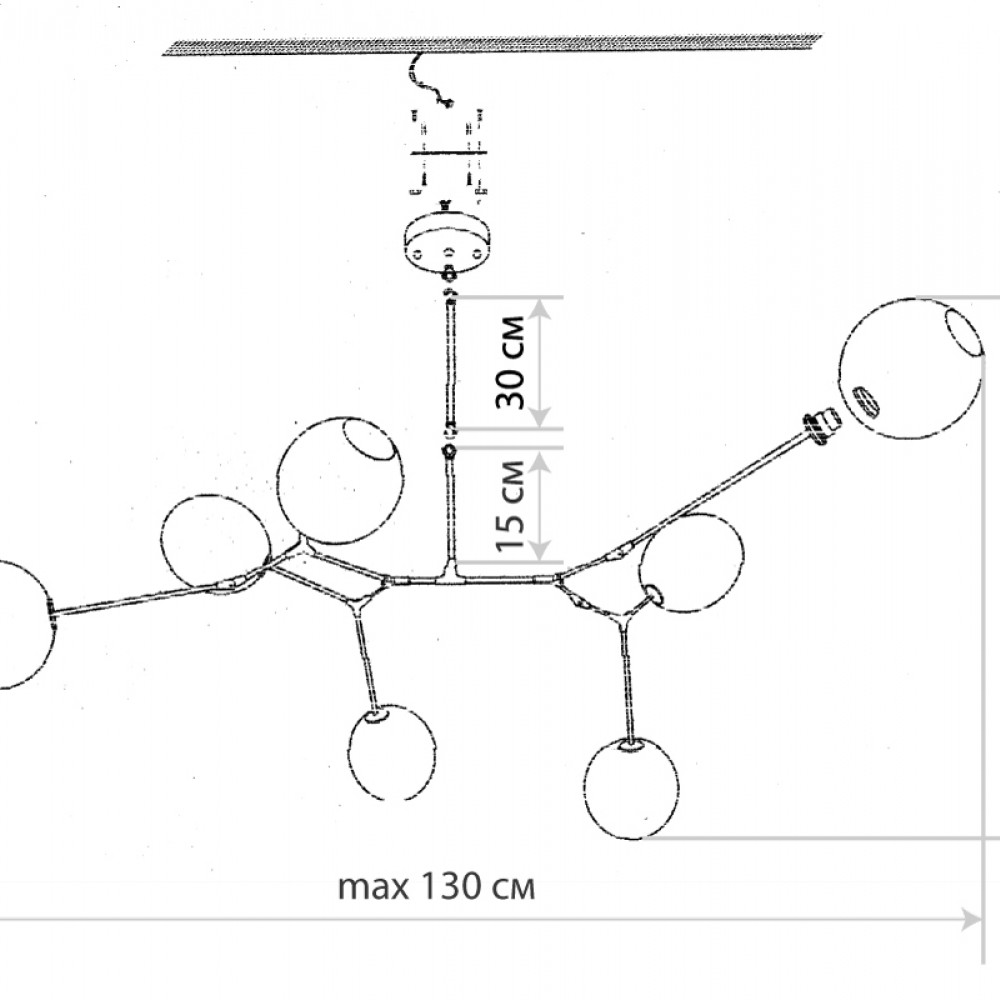 Люстра Branching Bubbles Gold 7 DE11691