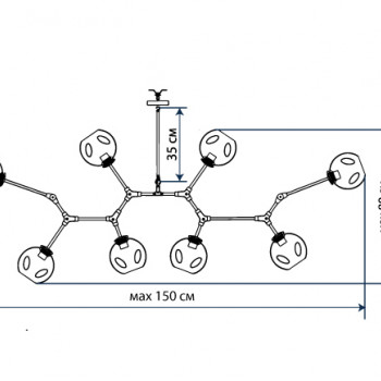 Люстра Branching Bubbles Gold 8