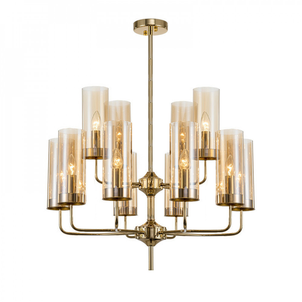 Люстра Glass Tube Chandelier Amber 12 DE17517