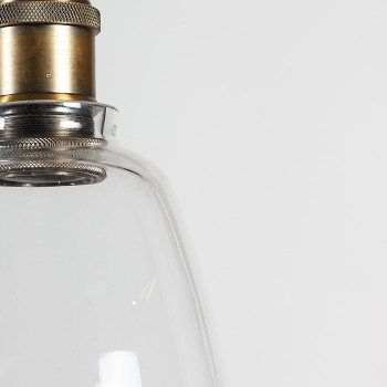 ‘ветильник 20th c. Factory Filament Clear Glass Cloche